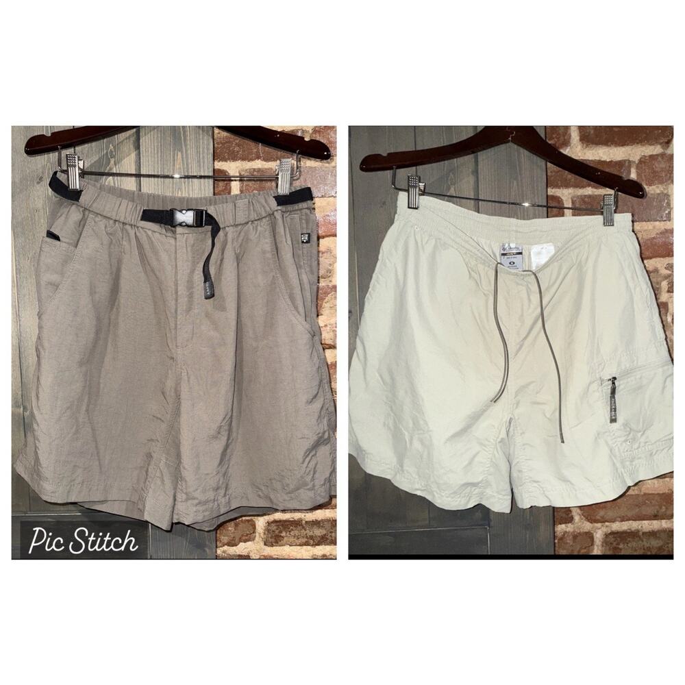 Columbia GRT Men's Hiking Shorts Bundle of 2 Sz M Granola Outdoor EUC Belt/cord